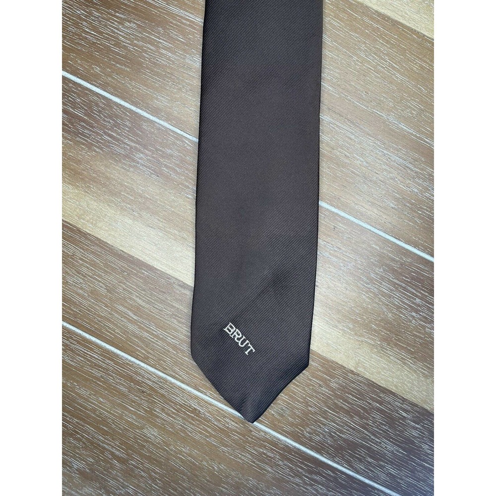 Brut Logo - 1970's Brown Vintage Tie Necktie